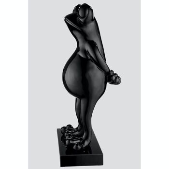 Grenouille poly sculpture "Frog" noir métallisé 2
