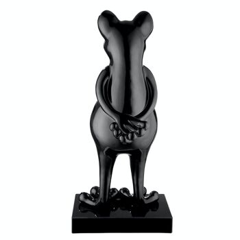 Grenouille poly sculpture "Frog" noir métallisé 3