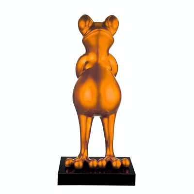 Poly scultura rana "Rana" arancione metallizzato