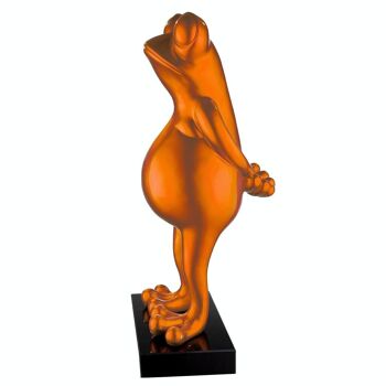 Grenouille poly sculpture "Frog" orange métallisé 2