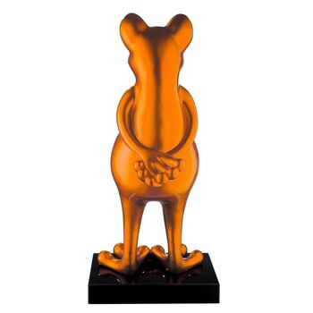 Grenouille poly sculpture "Frog" orange métallisé 3