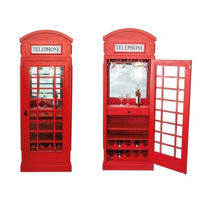 portabottiglie in legno "cabina telefonica"