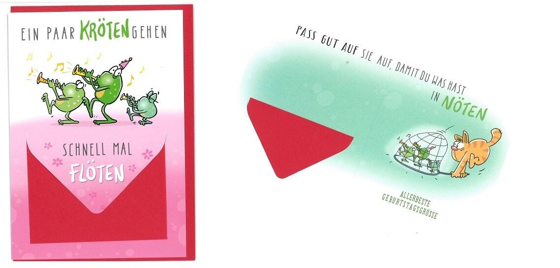 Carte umoristiche rane per un regalo in denaro