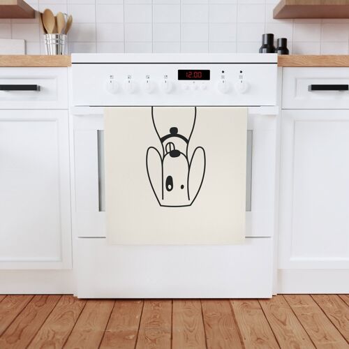 Foxhound dog Cotton Tea Towel, 50 x 70 cm, organic cotton, eco-friendly puppies kitchen towel, bathroom hand towel with dog