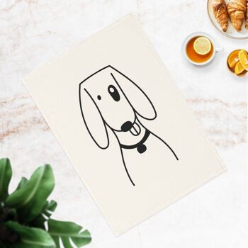 Foxhound dog Cotton Tea Towel, 50 x 70 cm, coton biologique, serviette de cuisine pour chiots écologique, serviette de salle de bain avec chien 2