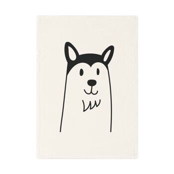 Torchon en coton pour chien Husky, 50 x 70 cm, coton biologique, torchon de cuisine pour chien écologique, serviette de salle de bain avec chiots 7