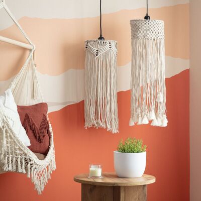 Ledkia Macramé Hupa Cotton Pendelleuchte Off White