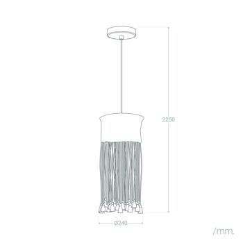 Lampe à Suspension Ledkia Macramé Hupa Coton Blanc Cassé 2