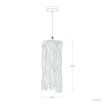 Lampe à Suspension Ledkia Coton Macramé Nanti Blanc Cassé 2