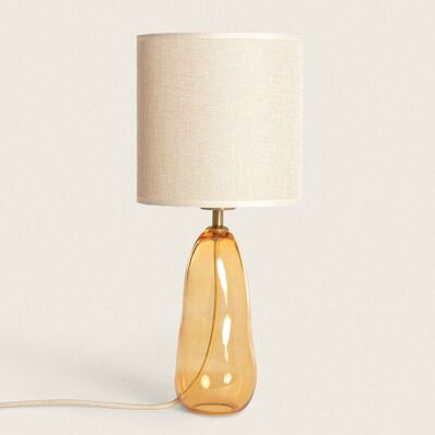Ledkia Fabric and Glass Table Lamp Nally-S Orange