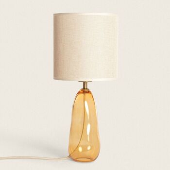 Lampe de table Ledkia en tissu et verre Nally-S Orange 1