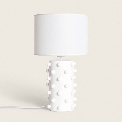 Ledkia Table Lamp Resin and Fabric Bally White