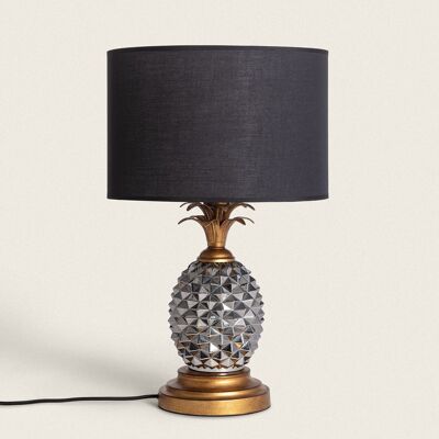 Ledkia Table Lamp Metal and Black Samoa Fabric