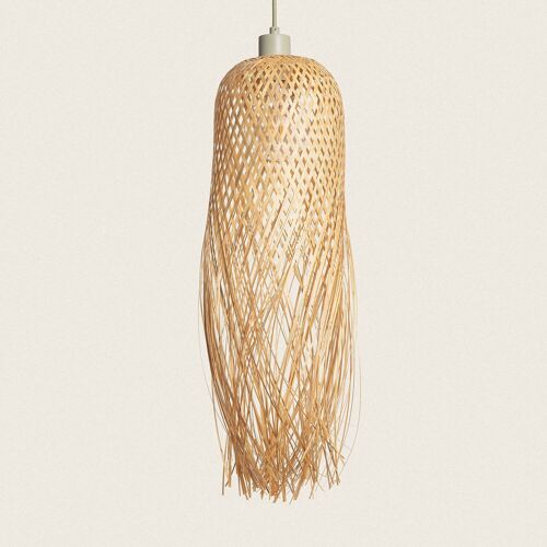 Ledkia Lámpara Colgante Bambú Kawaii  Textil Negro
