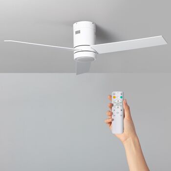 TechBrey Tydir Ventilateur de plafond LED blanc 132 cm Moteur CC 1