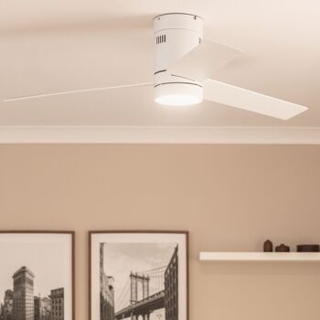 TechBrey Tydir Ventilateur de plafond LED blanc 132 cm Moteur CC 8