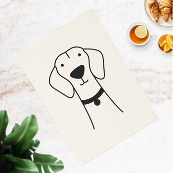 Vizsla dog Cotton Tea Towel, 50 x 70 cm, coton biologique, torchon de cuisine pour chien écologique, serviette de salle de bain avec chiots 3