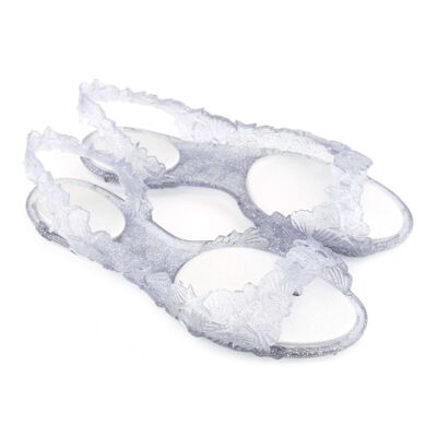 Sunie's Sea & Ocean Glitter Silver Sandals