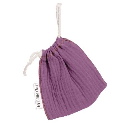 Pacifier bag made of organic BIO cotton muslin pacifier bag Lavender