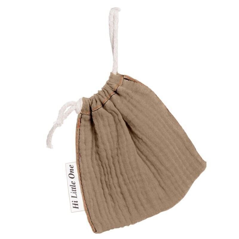 Schnullertasche aus Bio-BIO-Baumwoll-Musselin-Schnullertasche Dark Oak Light