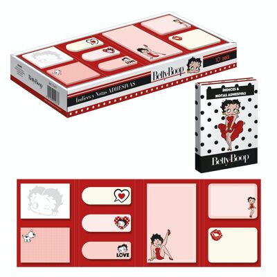 Dohe - Display con 10 set di indici e foglietti adesivi - Dimensioni 29,6x3,3x12,4 cm - Betty Boop