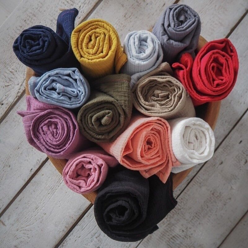 Fascia in mussola 100 x 100 cm realizzata in mussola di cotone biologico BIO. Fascia in mussola Bianca