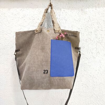 Blaue Natur-Shopper-Tasche