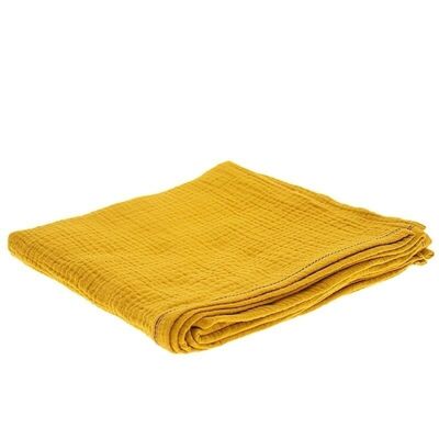 Muslin swaddle 100 x 100 cm made of organic BIO cotton muslin swaddle Mustard