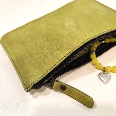 Lime Green Leather Nature Wallet