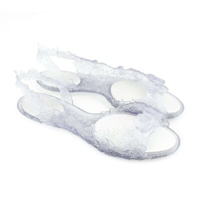 Sunie's Butterfly Glitter Silver Sandals