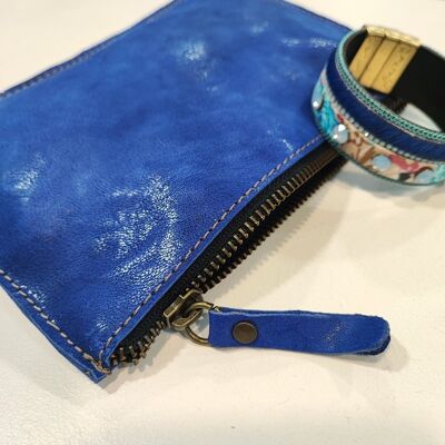 Nature Blue Leather Wallet