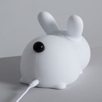 Ledkia Veilleuse LED Enfant Lapin RGB Silicone avec Batterie RGB 5