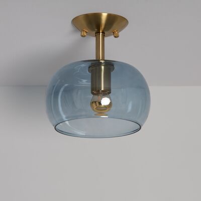 Ledkia Metal and Glass Ceiling Lamp Delacroix Blue