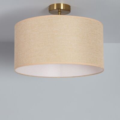 Ledkia Metal and Fabric Ceiling Lamp Chiton Beige