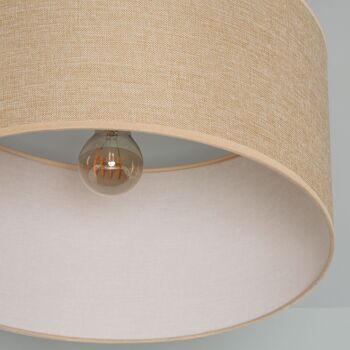 Plafonnier Ledkia en métal et tissu Chiton Beige 5