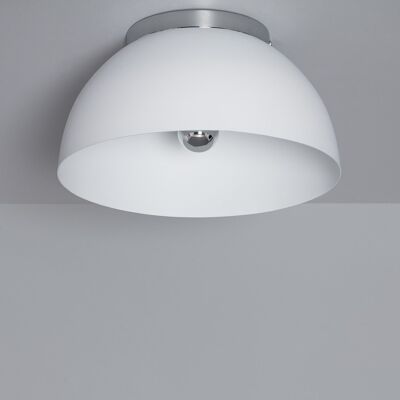 Ledkia Circular Aluminum Ceiling Light Ø305 mm Bosco Silver White