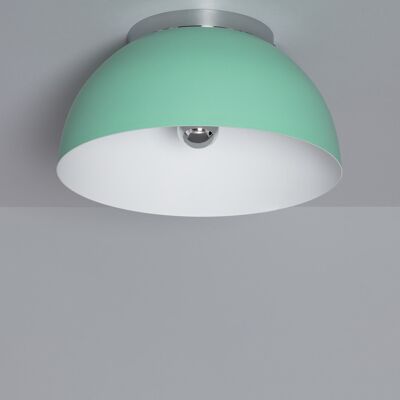 Ledkia Circular Aluminum Ceiling Light Ø305 mm Bosco Silver Celadon Green