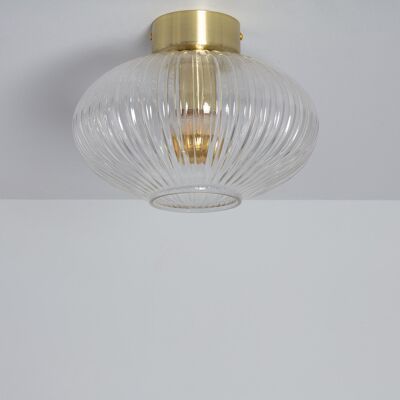 Ledkia Transparent Prometeo Metal and Glass ceiling lamp