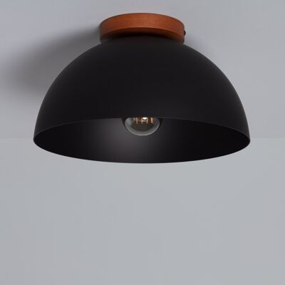 Ledkia Ceiling Lamp Aluminum and Wood Gádex Black