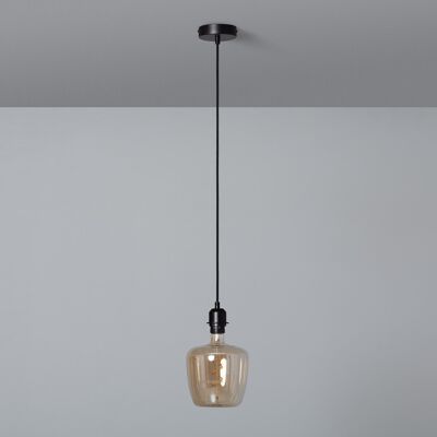 Ledkia Support with Lampholder for Pendant Lamp with Black Textile Cable Black