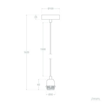 Ledkia Support avec Douille pour Lampe Suspendue avec Câble Textile Blanc Blanc 2