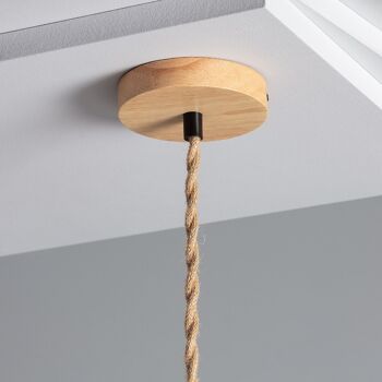 Ledkia Support avec Douille pour Suspension avec Câble Textile Tressé Noir Naturel et Naturel 6