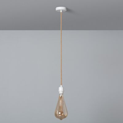 Ledkia Support with Lampholder for Pendant Lamp with Natural and Natural White Textile Cable