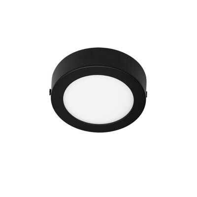 Plafonnier LED Ledkia 6W Circulaire Aluminium Slim Ø110 mm CCT Sélectionnable Galan SwitchDimm Noir