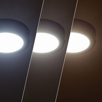 Plafonnier LED Ledkia 6W Circulaire Aluminium Slim Ø110 mm CCT Sélectionnable Galan SwitchDimm Noir 3