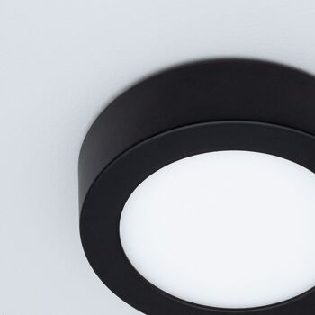 Plafonnier LED Ledkia 6W Circulaire Aluminium Slim Ø110 mm CCT Sélectionnable Galan SwitchDimm Noir 4