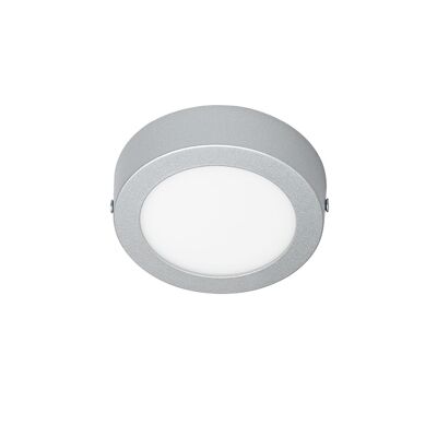 LED-Deckenleuchte Ledkia, 6 W, rund, Aluminium, schlank, Ø110 mm, CCT wählbar, Galan SwitchDimm, Grau