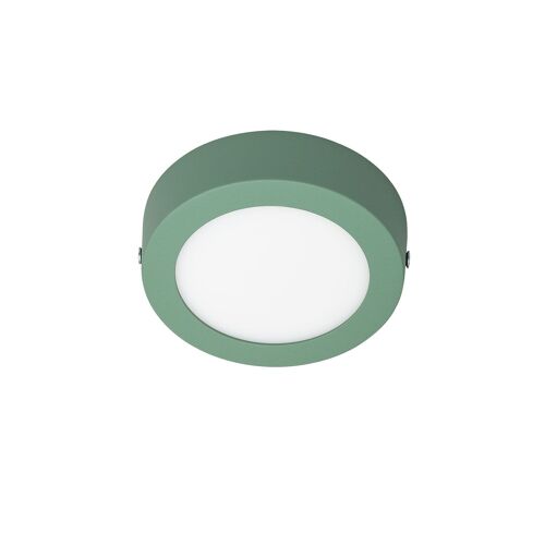 Ledkia Plafón LED 6W Circular Aluminio Slim Ø110 mm CCT Seleccionable Galán SwitchDimm Verde