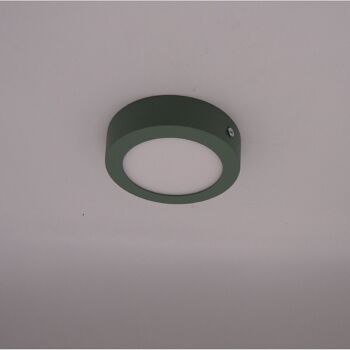 Plafonnier LED Ledkia 6W Circulaire Aluminium Slim Ø110 mm CCT Sélectionnable Galan SwitchDimm Vert 9