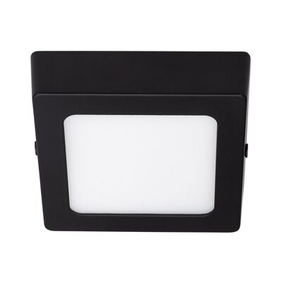 Ledkia LED Ceiling Light 6W Square Aluminum 105x105 mm Slim CCT Selectable Galan SwitchDimm Black